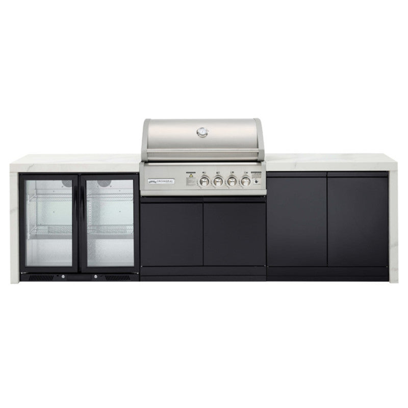 Crossray 4 Burner BBQ Premium Gas Outdoor Kitchen with Double Fridge