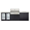 Crossray 4 Burner BBQ Premium Gas Outdoor Kitchen with Double Fridge