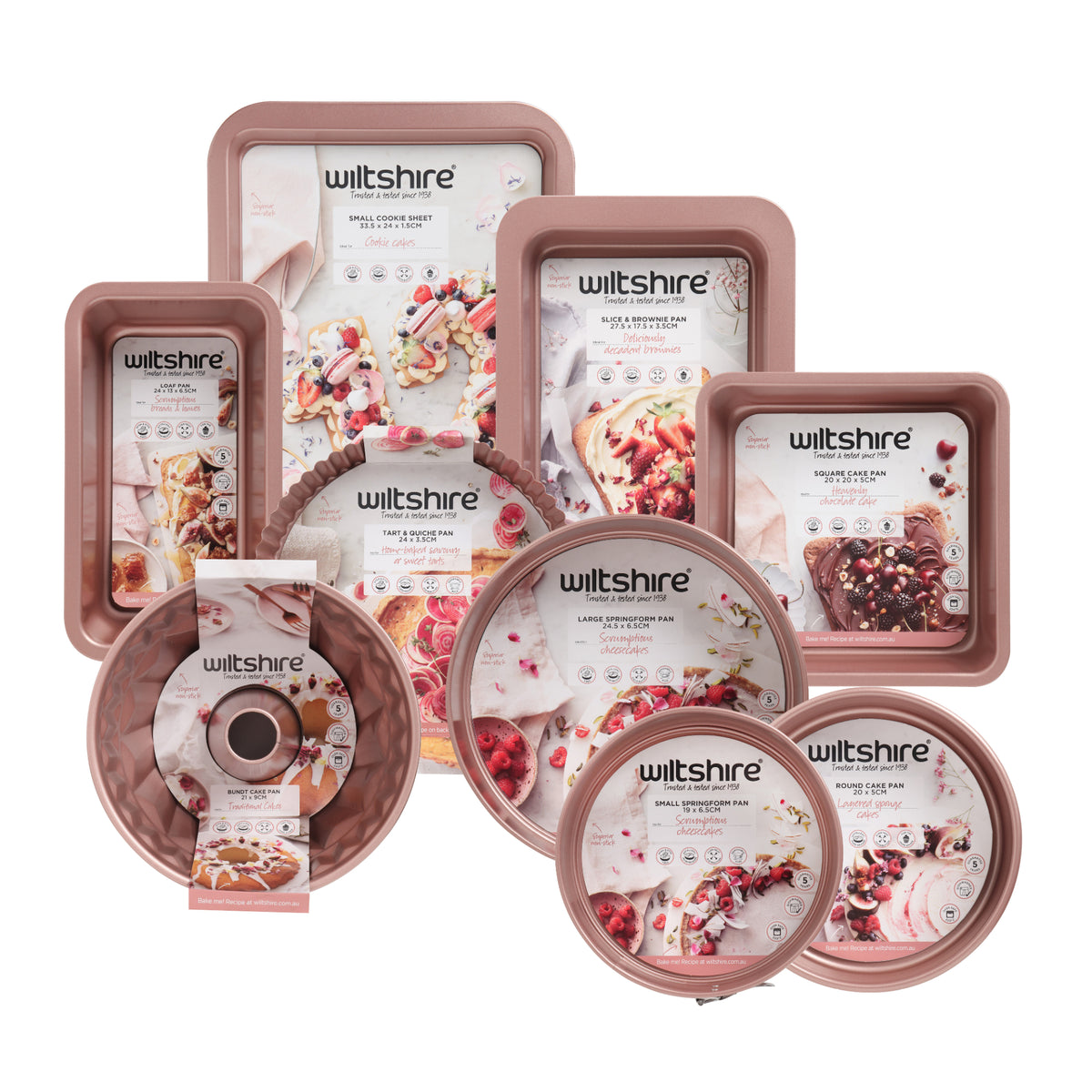 Wiltshire Rose Gold Bakeware 9 Piece Set - Rose Gold
