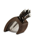 Bugatti Italy Virgola Knives Block with Pakka Knives - Tobacco
