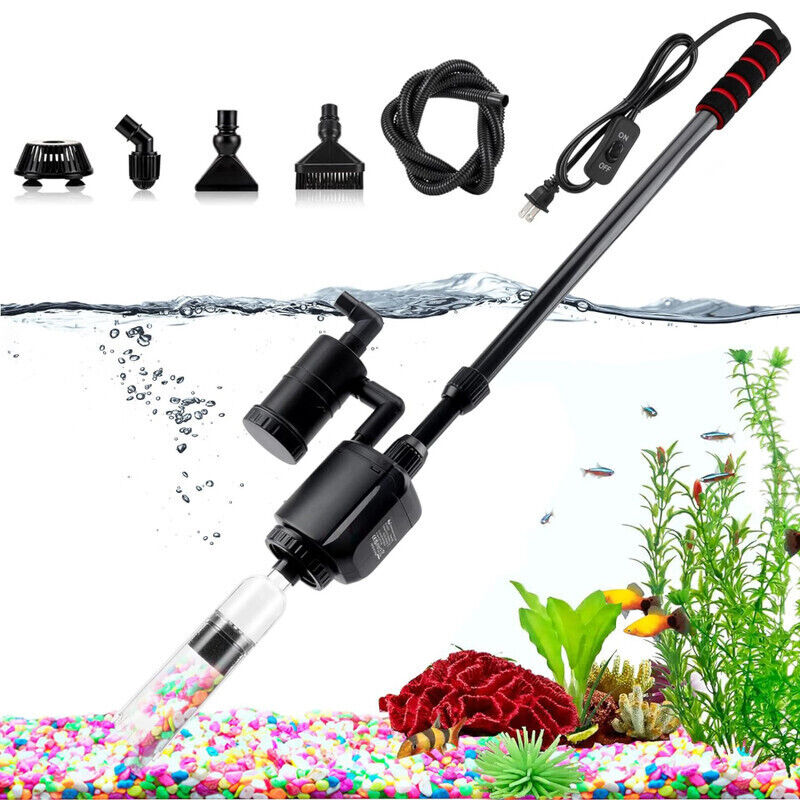 AQQA Aquarium Rechargeable Gravel Cleaner Kit - Black
