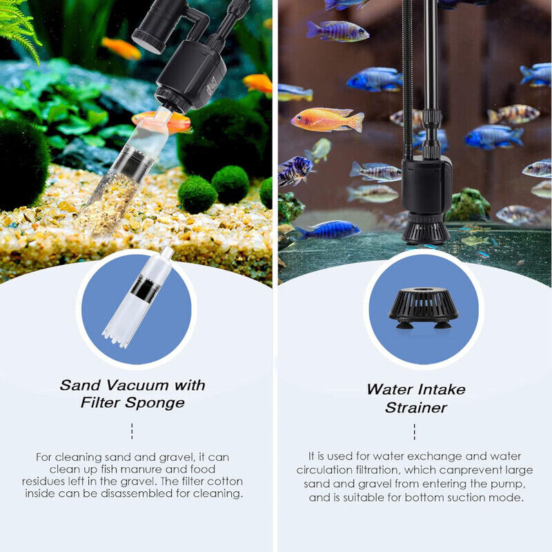 AQQA Aquarium Rechargeable Gravel Cleaner Kit - Black