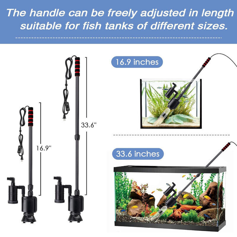 AQQA Aquarium Rechargeable Gravel Cleaner Kit - Black