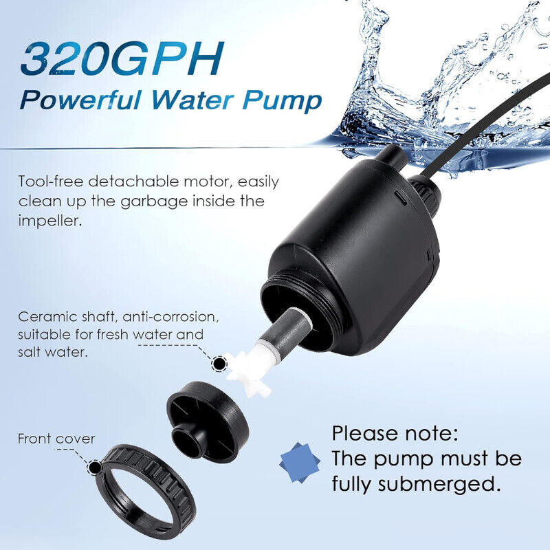 AQQA Aquarium Rechargeable Gravel Cleaner Kit - Black
