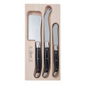 Andre Verdier Laguiole Debutant Black 3 Piece Cheese Knife Set -Black