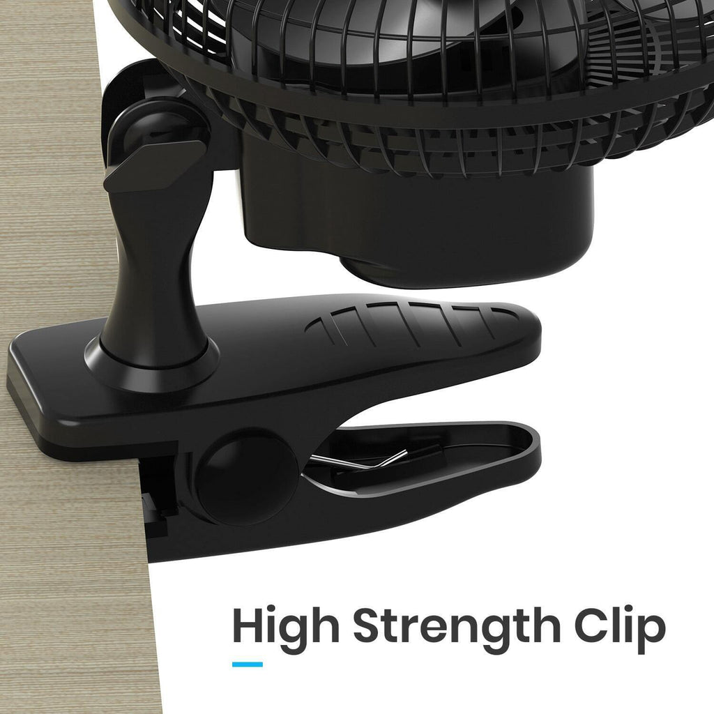 Heller 15cm Desk/Clip 15W 2 Speed Fan/Tilt/Air Cooling/Cooler Black