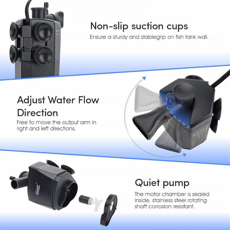 Hygger Medium Internal Aquarium Canister Filter - Black