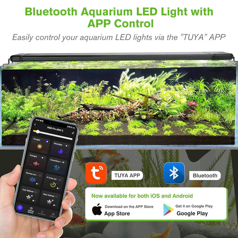 Hygger Aquarium Bluetooth LED Light 25W with App Control - Black
