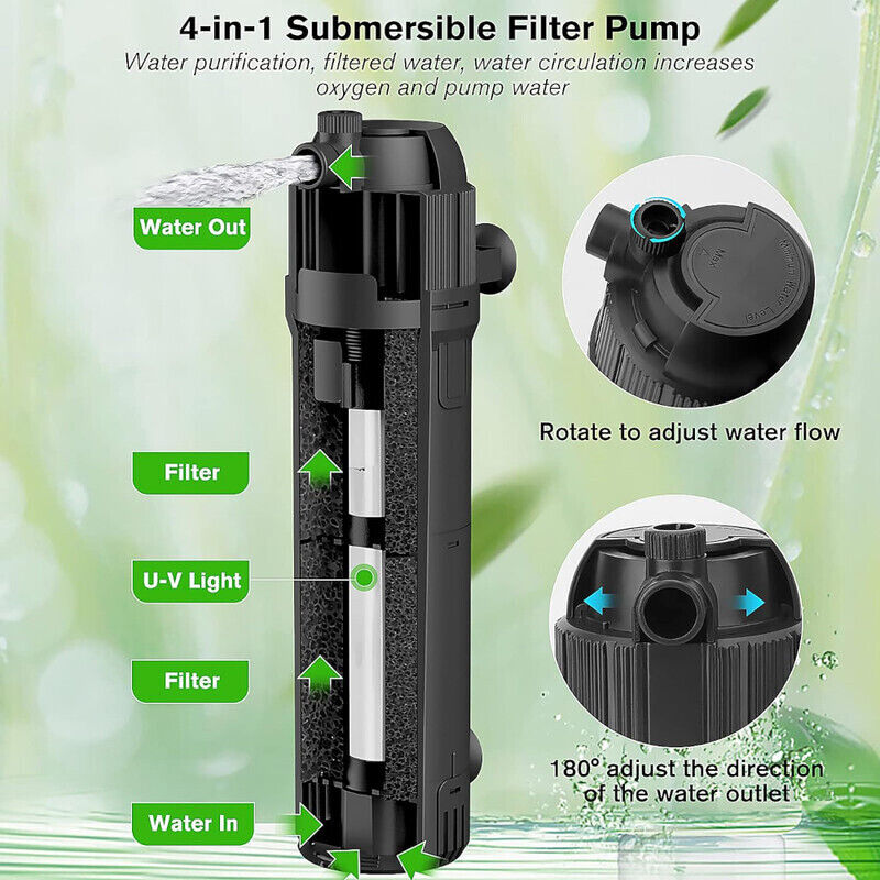 Hygger Fish Tank Filter Pump - Black