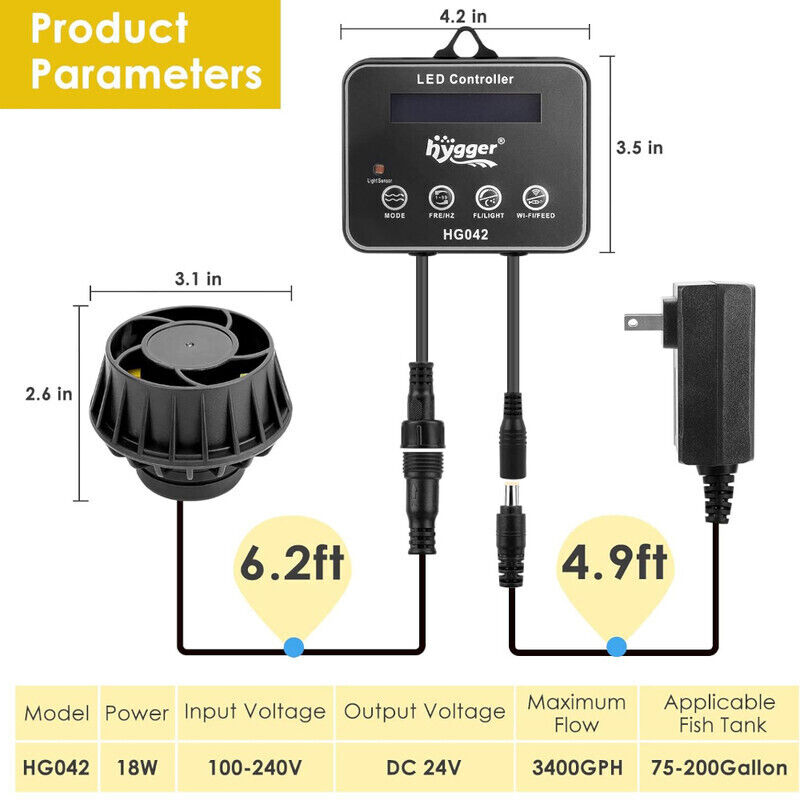 Hygger Inverter Wavemaker Pump - Black