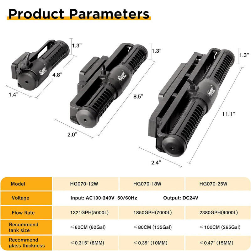 Hygger Cross-flow Wave Pump 25W - Black