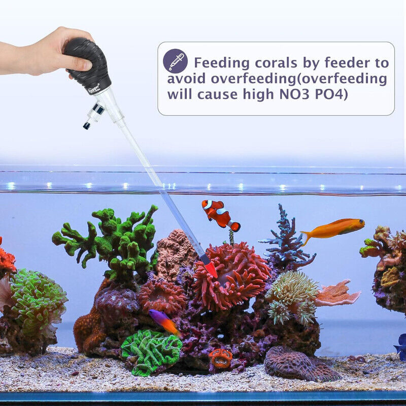 Hygger Aquarium Siphon Coral Feeder Kit - Black