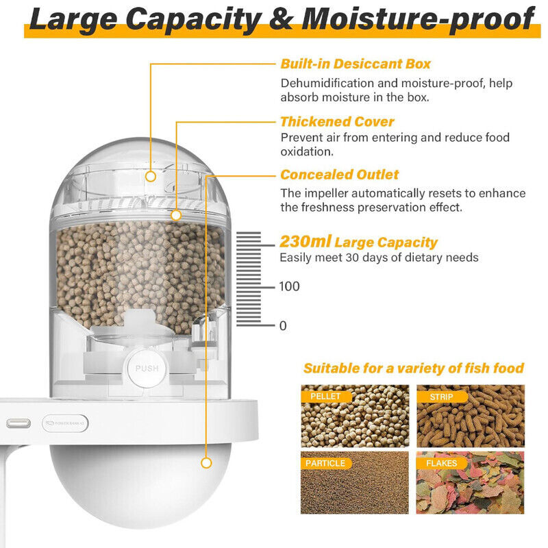 Hygger Intelligent Fish Feeder - White