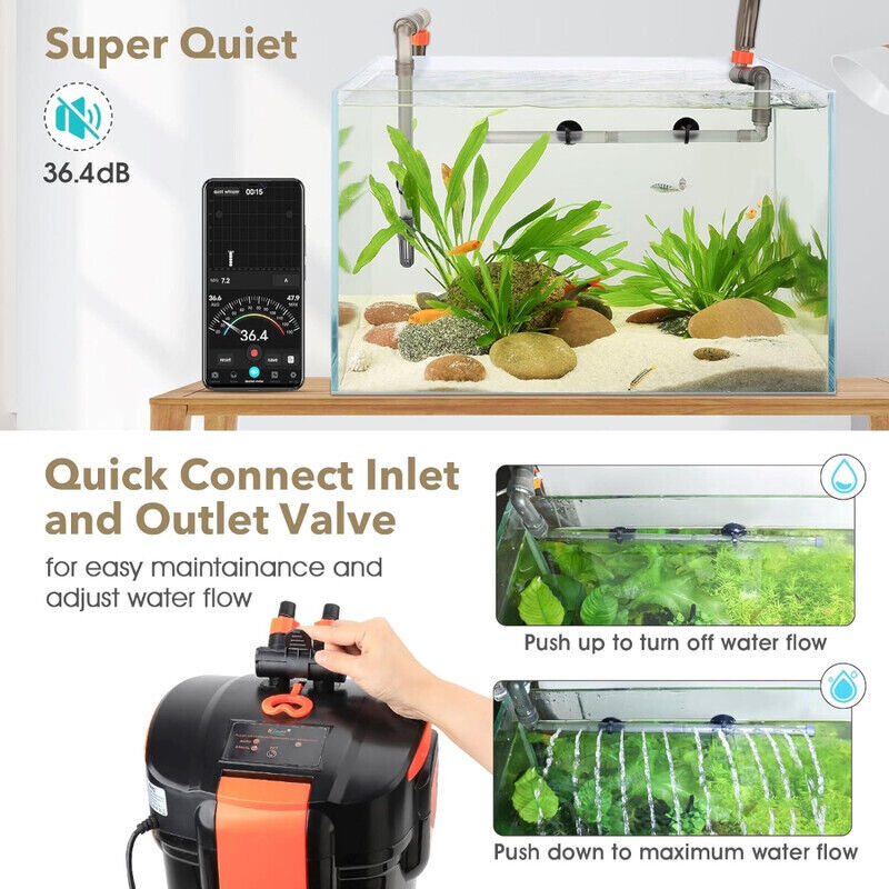 Hygger Ultra-Quiet Canister Filter with UV Sterilizer 800L