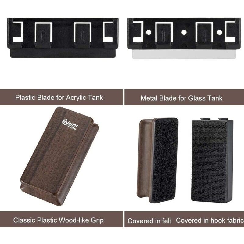 Hygger Magnetic Small Fish Tank Glass Cleaner - Brown