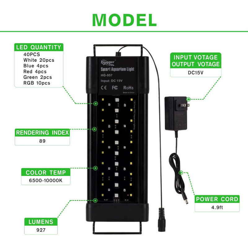 Hygger Planted Aquarium Lighting 20W - Black