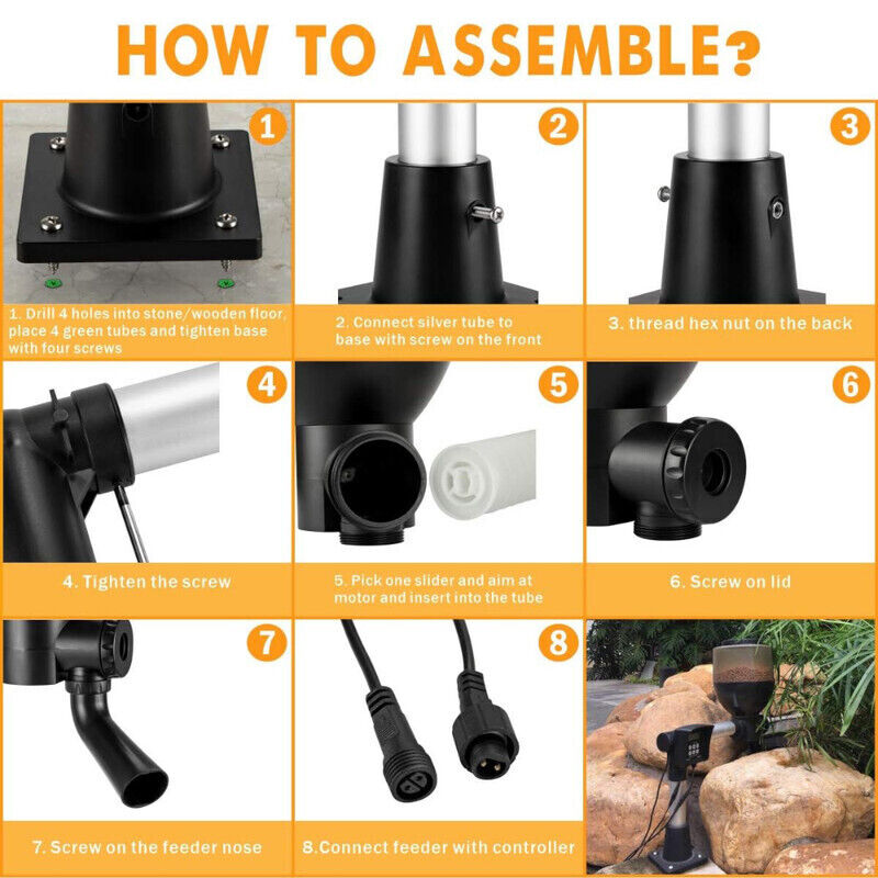 Hygger Automatic Pond Fish Feeder - Black
