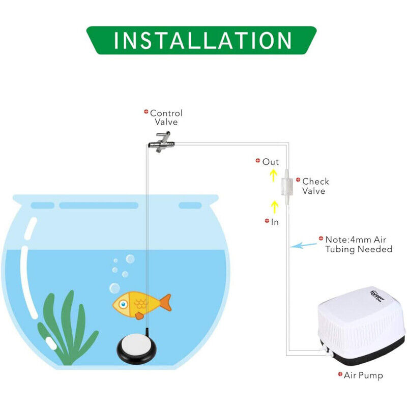 Hygger Aquarium Air Stone 4-inch - Black