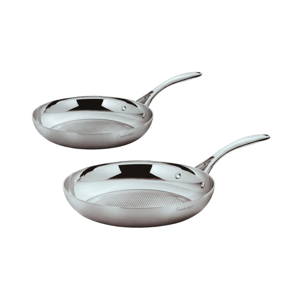Stanley Rogers Helix 20 and 28cm Frypan Set - Silver