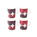 Marimekko Oiva / Harka Mug 4 Piece Set - White/Red