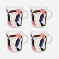 Marimekko Oiva/Berry 4 Piece Mug Set - Berry