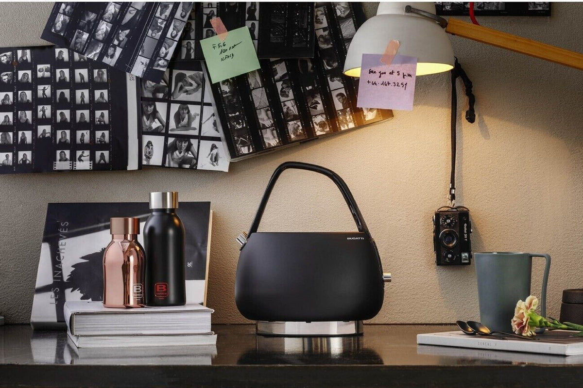 Bugatti Jackie 1.2L Kettle and Volo 2-Slice Toaster Set - Matte Black