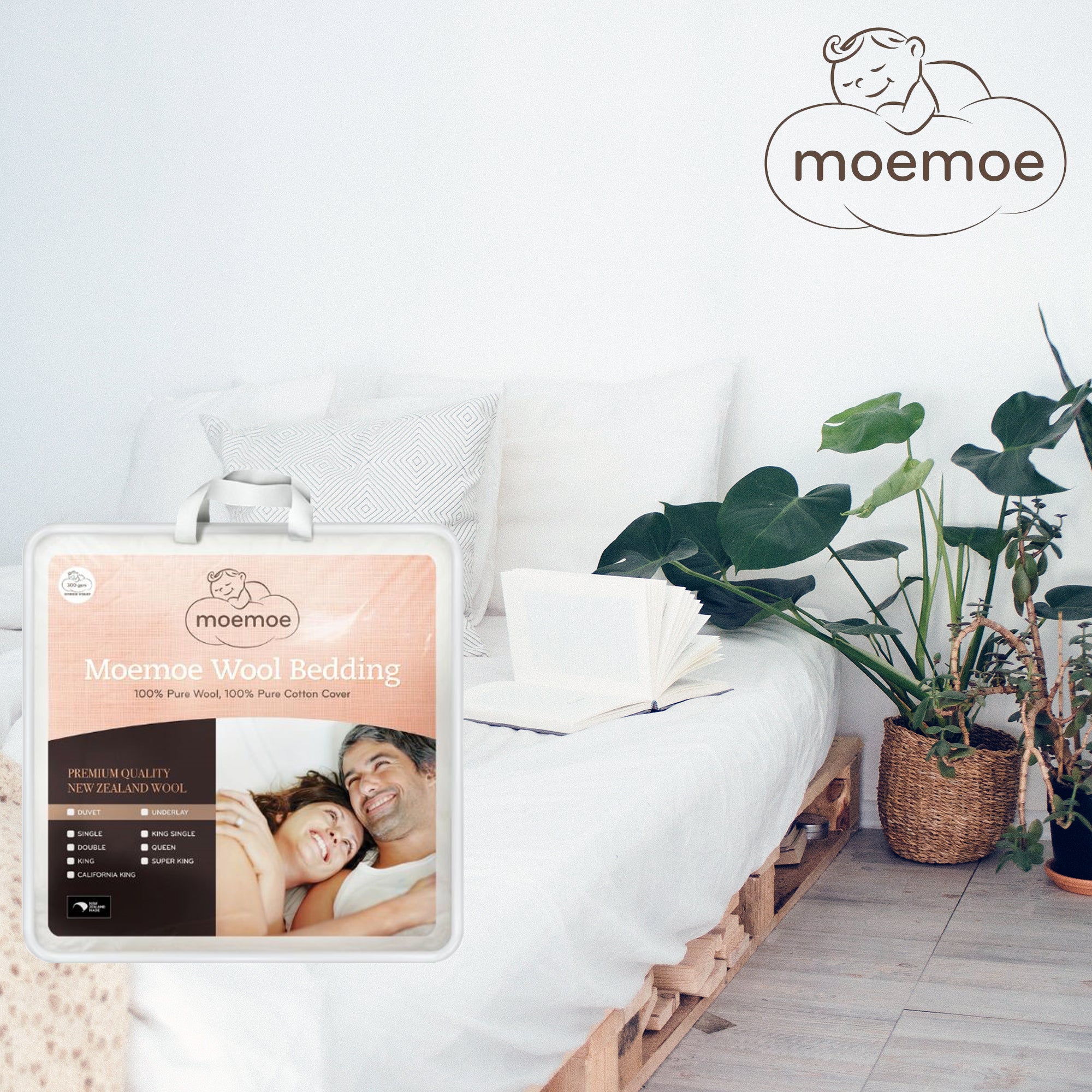 Moemoe 100% New Zealand Wool Duvet Inner - Everyday Weight Queen