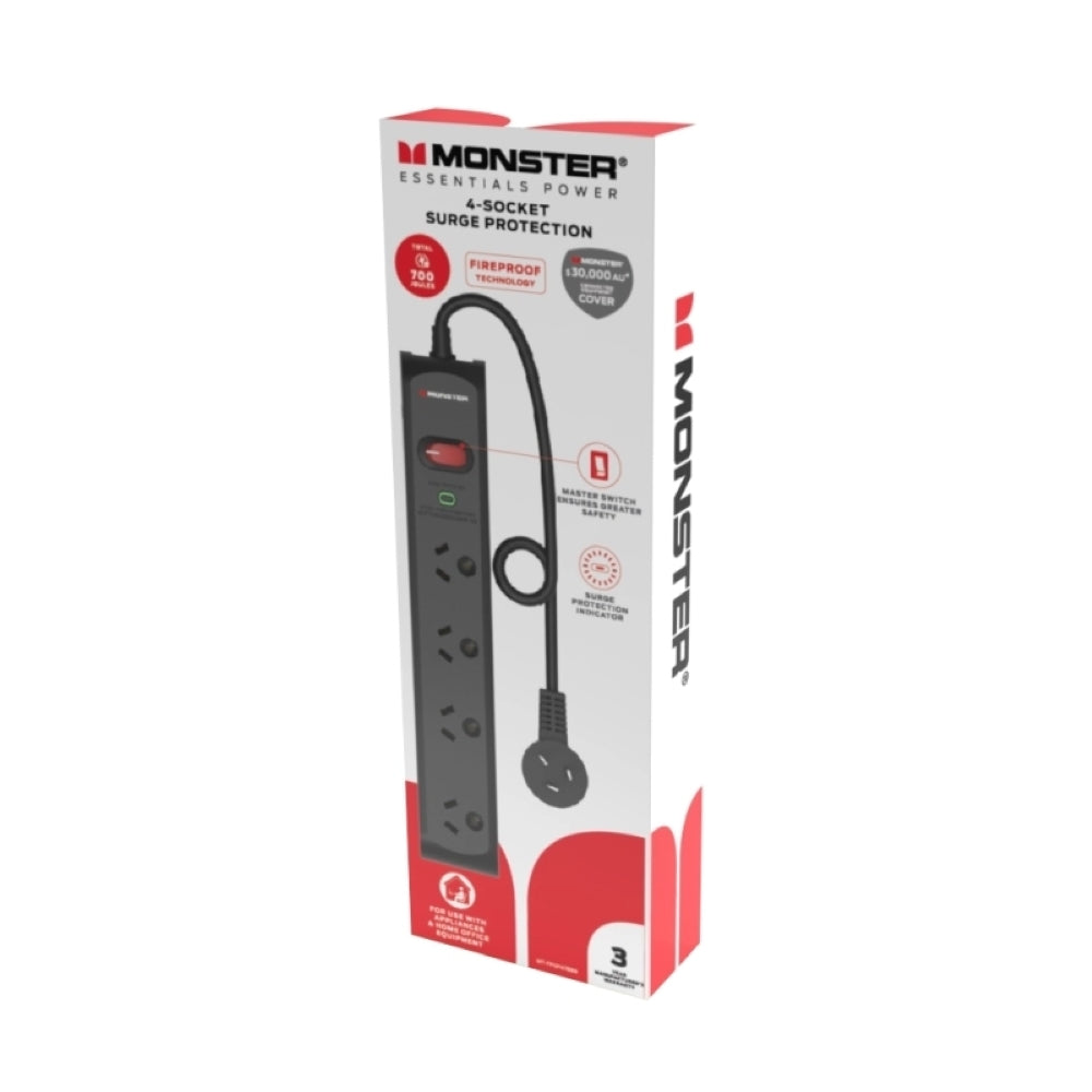 Monster 4-Port Surge Black