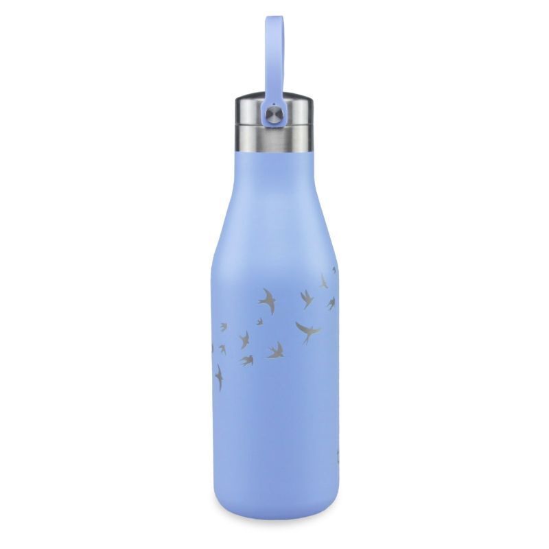 Ohelo Blue Bottle With Etched Swallow 500ml