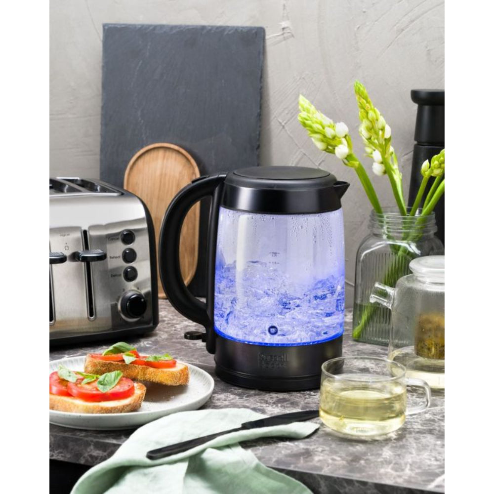 Russell Hobbs Brooklyn 1.7L Glass Kettle - Black Stainless Steel (RHK172BCH)